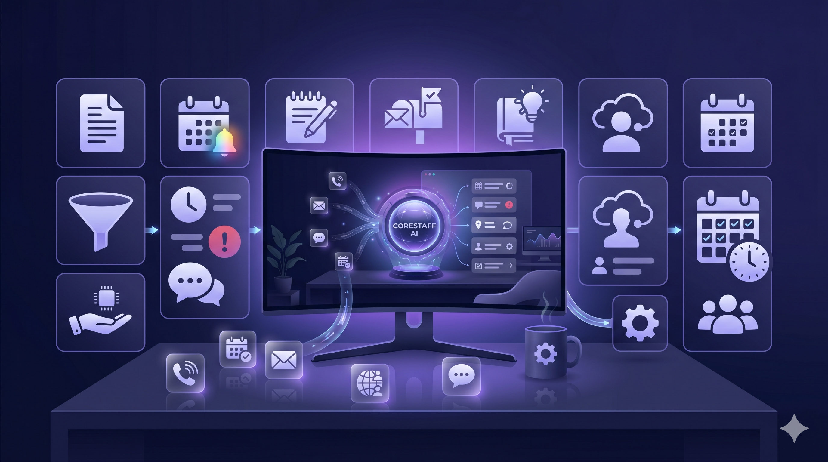 AI employee organizing repetitive admin tasks into structured workflows.